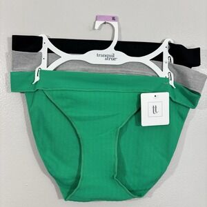 3 Pair Tranquil & True Women's XL String Bikini Panties Underwear New With Tags